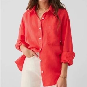 J. Jill Red Linen Top